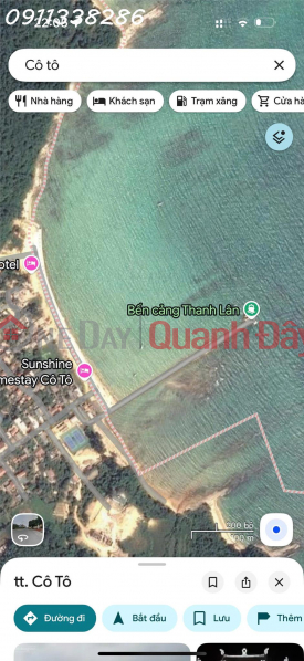 Bán đất mặt biển tại Thị trấn Cô Tô - Quảng Ninh, phù hợp làm khách sạn, nhà hàng Niêm yết bán