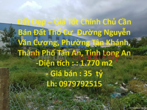 Beautiful Land - Good Price Owner Needs to Sell Residential Land on Nguyen Van Cuong Street, Tan Khanh Ward, Tan An City. _0