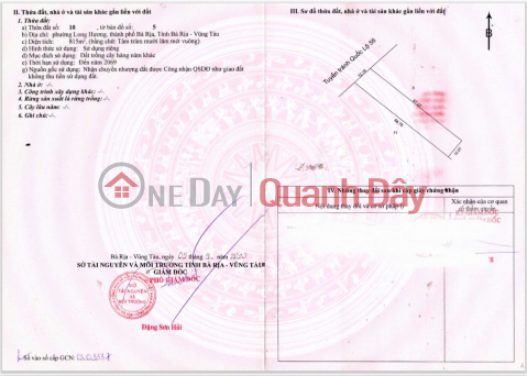 CHÍNH CHỦ BÁN LÔ ĐẤT MẶT TIỀN Tuyến tránh quốc lộ 56 phường Long Hương, BRVT _0