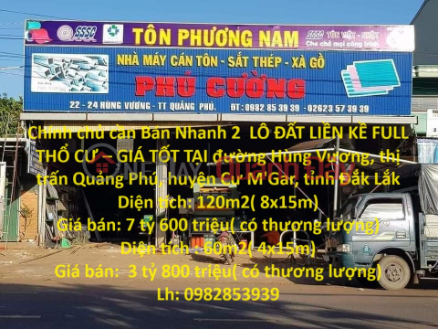 Chính chủ cần Bán Nhanh 2 LÔ ĐẤT LIỀN KỀ FULL THỔ CƯ – GIÁ TỐT TẠI huyện Cư M'Gar, tỉnh Đắk Lắk _0