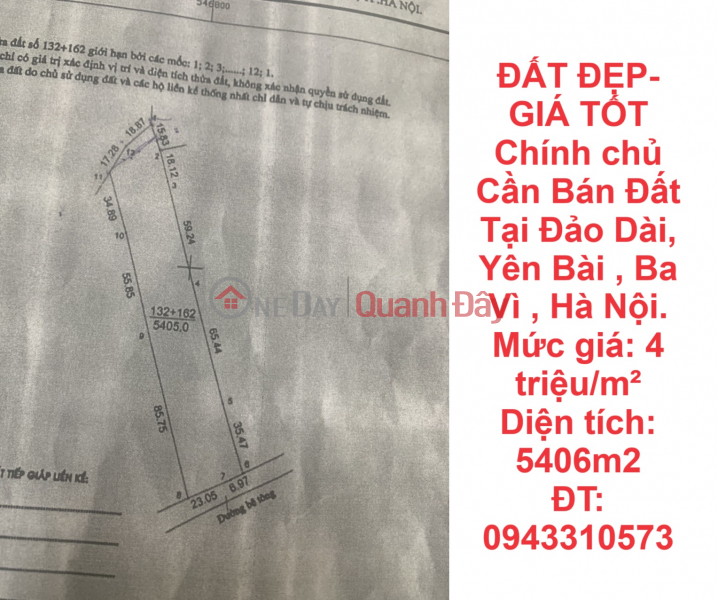 ĐẤT ĐẸP-GIÁ TỐT Chính chủ Cần Bán Đất Tại Đảo Dài, Yên Bài , Ba Vì , Hà Nội. Niêm yết bán