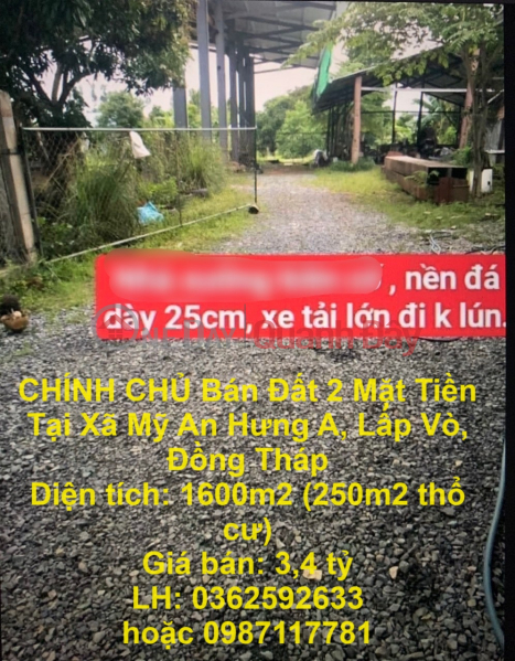 OWNER Sells Land with 2 Fronts in My An Hung A Commune, Lap Vo, Dong Thap Sales Listings