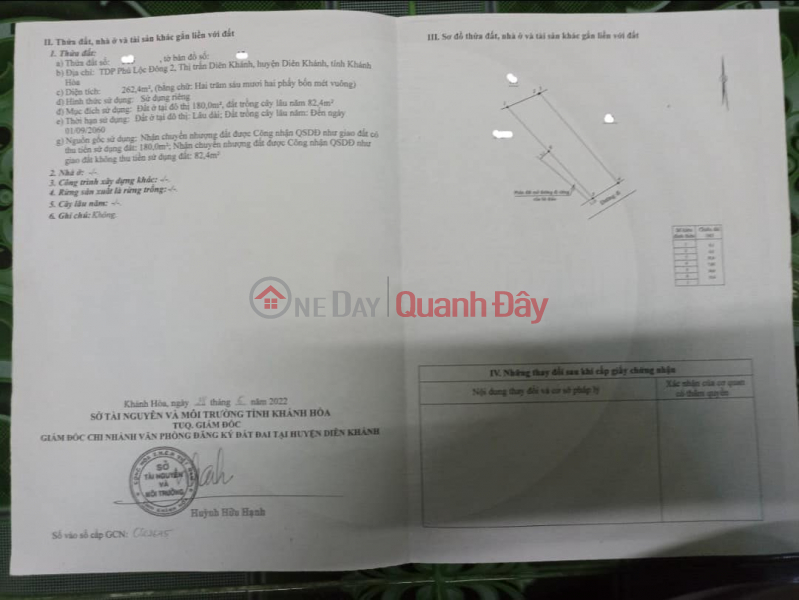 OWNER NEEDS MONEY AND QUICKLY SELLS RESIDENTIAL LAND LOT IN DIEN KHANH TOWN - PRICE ONLY 14 MILLION\\/m2!!, Vietnam, Sales | đ 14 Million