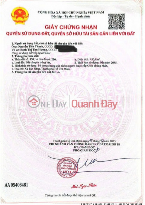 ĐẤT ĐẸP – GIÁ TỐT – CHÍNH CHỦ CẦN BÁN GẤP tại Xã Tân Nhựt, Huyện Bình Chánh, TP HCM _0