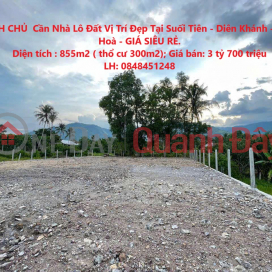 CHÍNH CHỦ BÁN 855m2 Đất Tại SUỐI HIỆP, Diên Khánh, Khánh Hoà _0