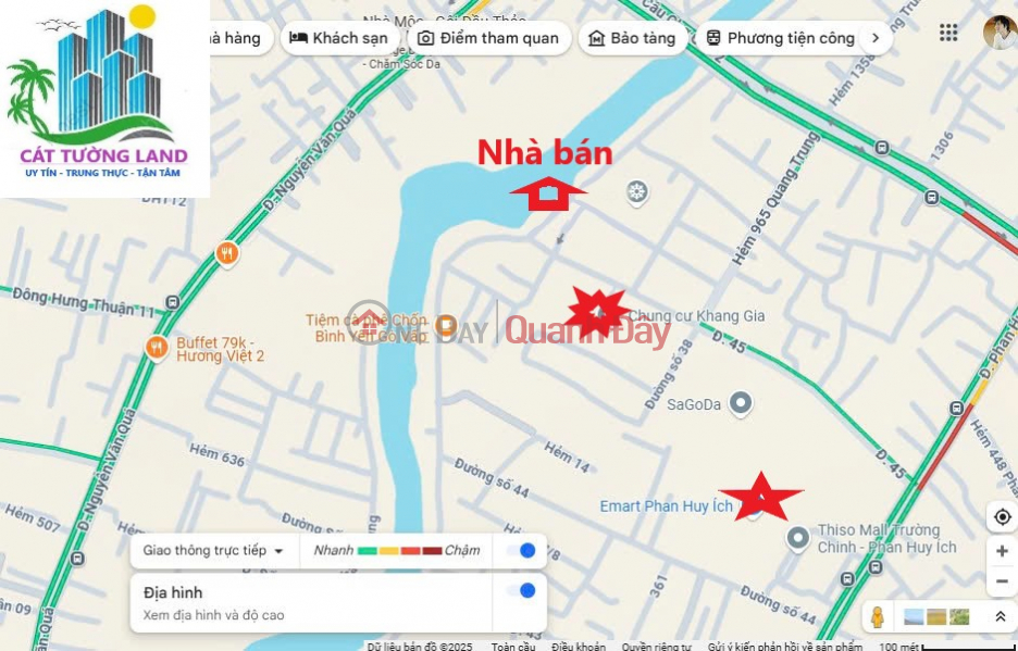 House for sale on Tham Luong Canal Frontage, near Emart Phan Huy Ich. Only 4.5 billion Sales Listings