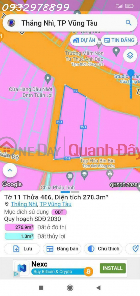 Need money to urgently sell a plot of land with 2 street frontages, full residential land on Tran Xuan Do street, Vung Tau city, investment price, Vietnam | Sales đ 11.8 Billion