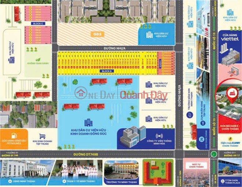 đ 1.8 Billion OWNER NEEDS TO SELL ADJOINING PLOTS OF LAND FACING A PAVED ROAD - Minh Thanh Commune, Dau Tieng District, Binh Duong Province