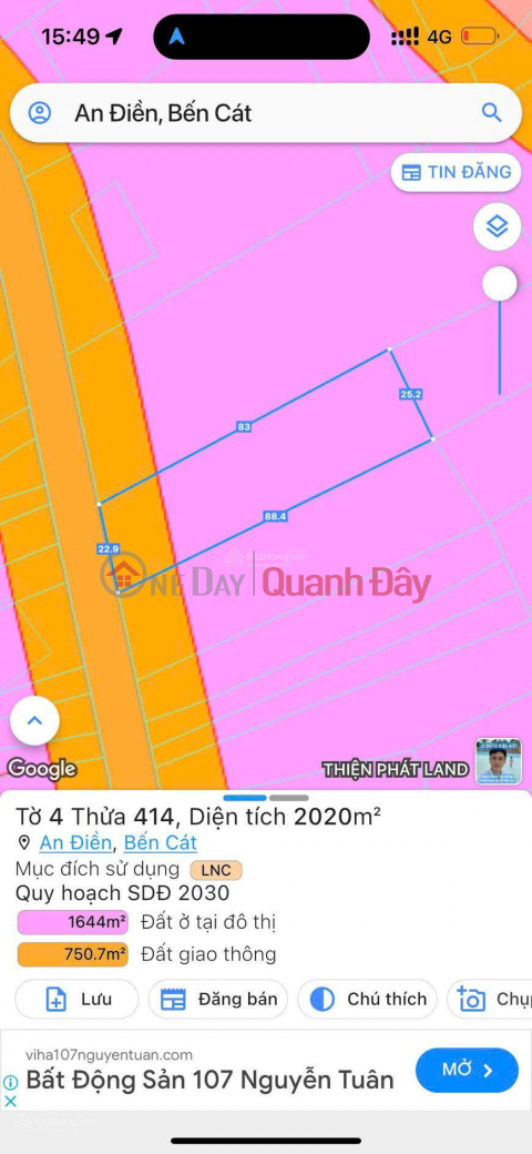 Chính chủ bán 5592m2 đất mặt tiền ĐT 748 + view sông thị tính tại An Điền, Bến Cát, Bình Dương _0