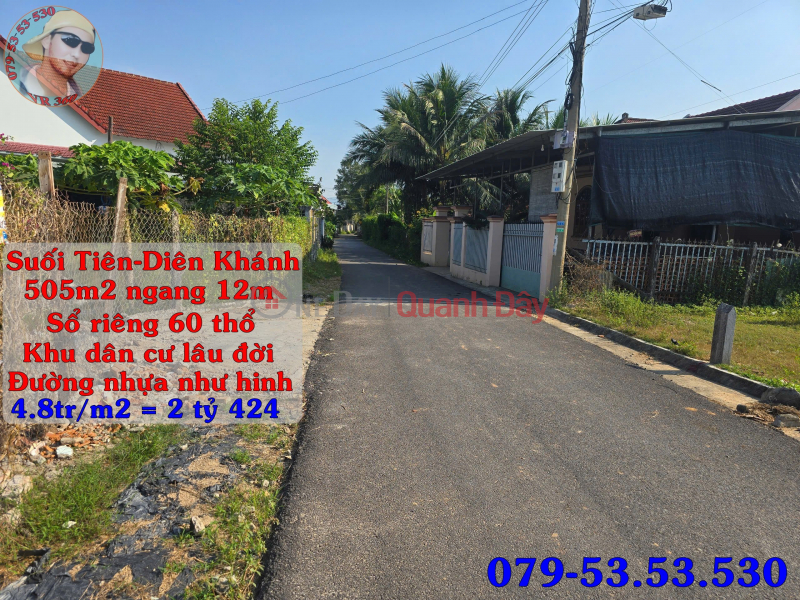 Đất đẹp Suối Tiên Diên Khánh, Khánh Hòa – Diện tích 505m² có 60m² thổ cư, đường nhựa 6m, gần khu đô thị VCN & Niêm yết bán