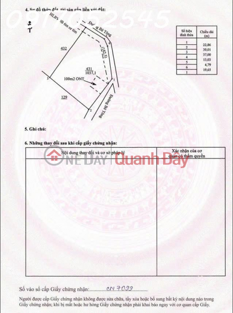 Chính chủ cần bán đất xã Tân Tiến, Bù Đốp, DT 1.037m2, thổ cư sẵn 400m2, giá đầu tư _0