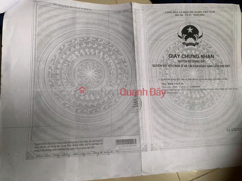 NHÀ ĐẸP - GIÁ TỐT - CHÍNH CHỦ Cần Bán Gấp Nhà Mặt Tiền Thuỷ Xưởng, Phương Sơn, TP Nha Trang, Khánh Hoà., Việt Nam, Bán, đ 17 tỷ