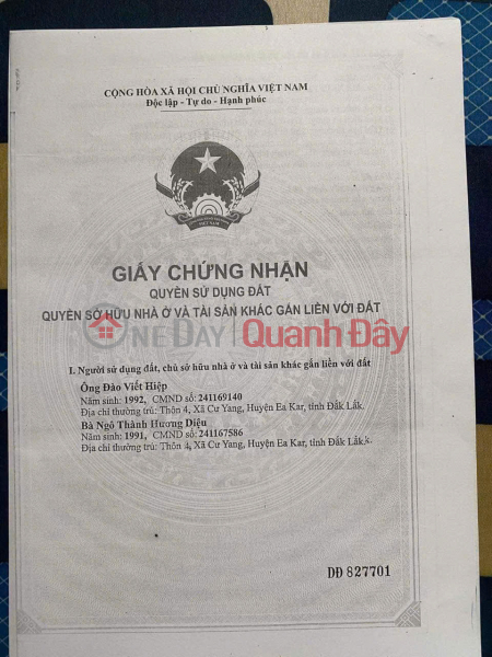 Property Search Vietnam | OneDay | Residential | Sales Listings BEAUTIFUL LAND - INVESTMENT PRICE - OWNER URGENTLY NEEDS TO SELL LAND LOT EaPal Commune, Eakar, Dak Lak.