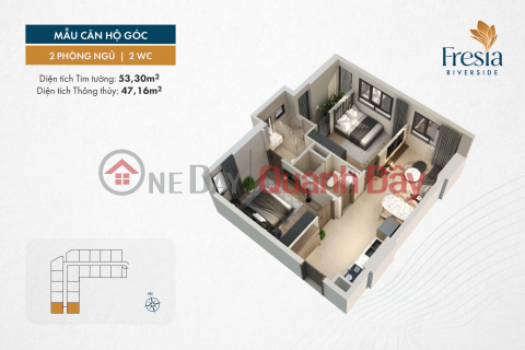 Only 156 million, own a 2-bedroom river view apartment, adjacent to Aeon Mall Bien Hoa _0