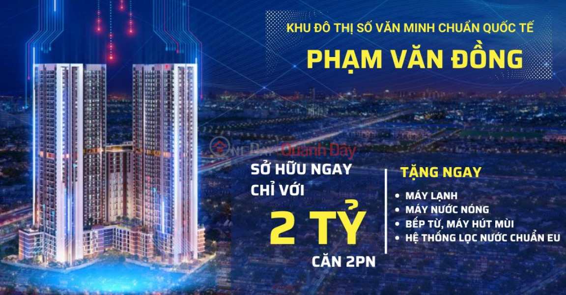 Property Search Vietnam | OneDay | Nhà ở, Niêm yết bán | Chỉ với 400tr sở hữu ngay căn hộ 2PN, bàn giao full nội thất cao cấp liền kề đại lộ Phạm Văn Đồng