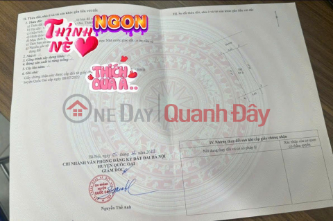 LÔ ĐẤT VỊ TRÍ ĐẮC ĐỊA SÀI SƠN- QUỐC OAI, VIEW THOÁNG, ĐƯỜNG RỘNG CHÍNH CHỦ CẦN THANH KHOẢN NHANH , LH 0988 _0