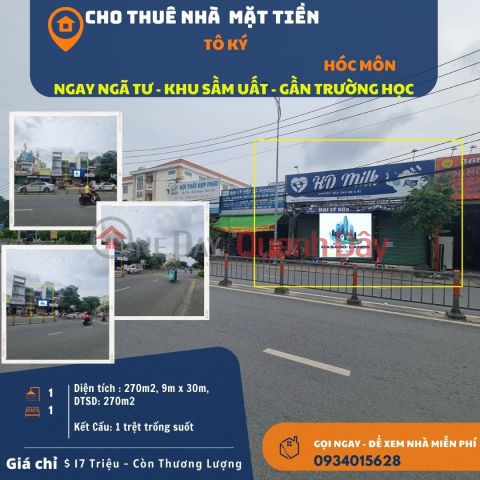 CỰC SỐC- Cho thuê nhà mặt tiền Tô Ký 270m2, 17 Triệu - NGANG 9M _0