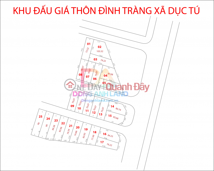 Auction land in Dinh Trang village, Duc Tu commune, Dong Anh district, 20m wide business road surface | Vietnam, Sales đ 2 Billion