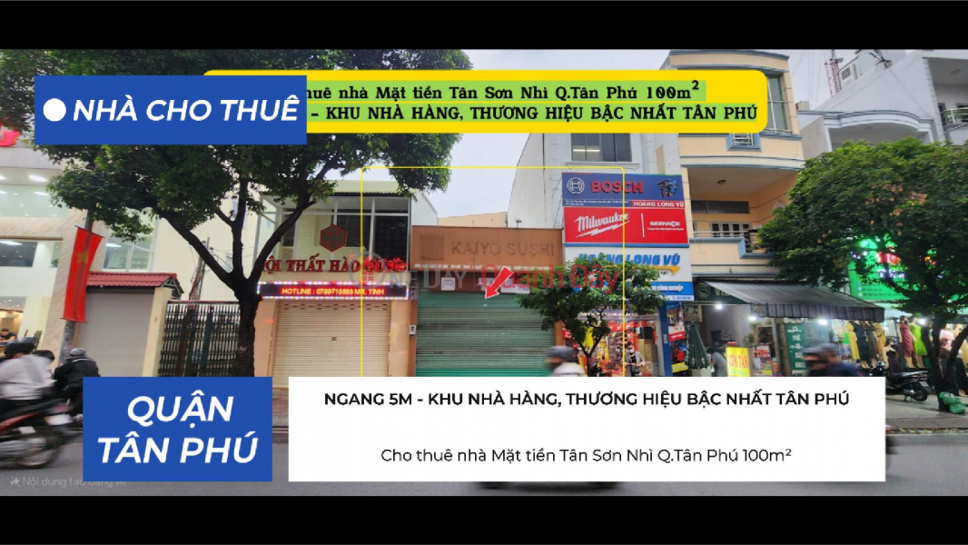 House for rent on Tan Son Nhi Street, Tan Phu District, 100m² - EXTREMELY BUSY AREA Rental Listings