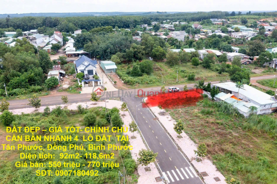 BEAUTIFUL LAND - GOOD PRICE - OWNER NEEDS TO QUICKLY SELL 4 LOTS OF LAND IN Tan Phuoc, Dong Phu, Binh Phuoc Sales Listings