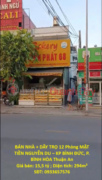 HOUSE FOR SALE: 12-ROOM RENTAL PROPERTY, FRONTAGE ON NGUYEN DU STREET – BINH DUC AREA, BINH HOA WARD, THUAN AN PROVINCE Sales Listings