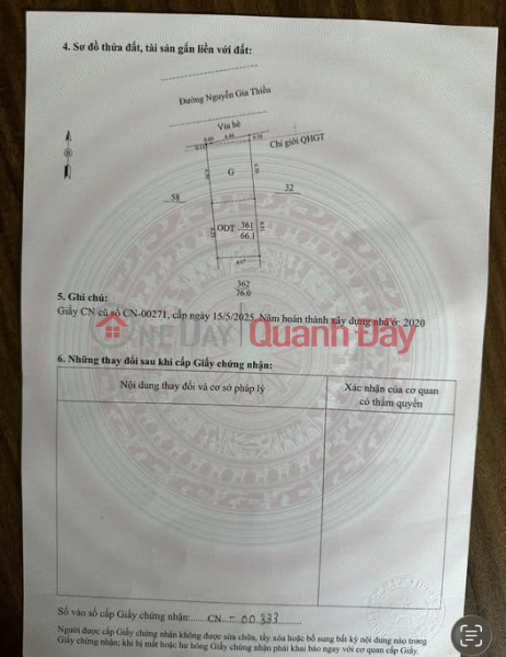 Land plot for sale, measuring 66.1m2 (5m frontage) on Nguyen Gia Thieu Street, Le Thanh Nghi Ward, Hai Duong City. Sales Listings