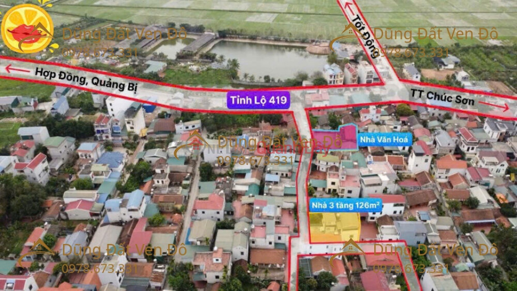 A 126m2, 3-story house - corner plot - very close to Chuc Son town, Chuong My district. Sales Listings