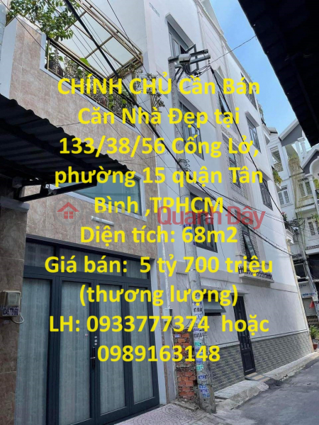CHÍNH CHỦ Cần Bán Căn Nhà Đẹp tại quận Tân Bình, TPHCM Lh*933777374 Niêm yết bán