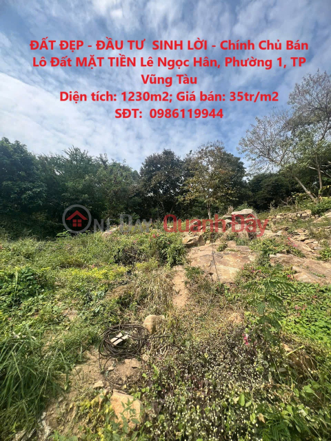 BEAUTIFUL LAND - PROFITABLE INVESTMENT - Owner Sells FRONTAGE Plot of Land on Le Ngoc Han, Ward 1, Vung Tau City _0