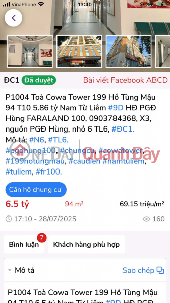 Property Search Vietnam | OneDay | Nhà ở, Niêm yết bán | CĂN HỘ VỊ TRÍ ĐẸP – GIÁ TỐT – CHÍNH CHỦ CẦN BÁN Căn CC 199 Hồ Tùng Mậu, Cầu Diễn, Nam Từ Liêm, Hà Nội