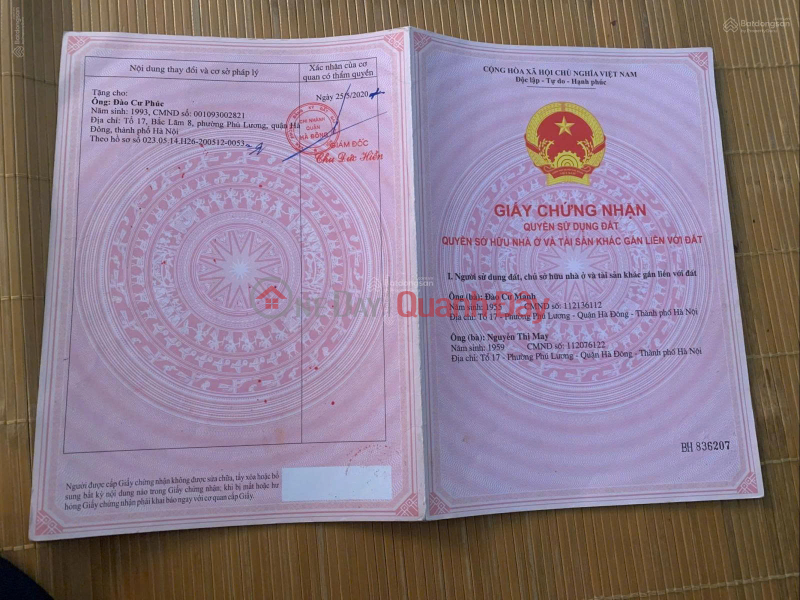 Bán nhà riêng tại Tổ dân phố Bắc Lãm 8, đường Thượng Mạo, Phú Lương, Hà Đông, 115 triệu/m2 Niêm yết bán