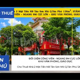 House for Rent, 2 Frontages, Tan Son Nhi Street, Tan Phu District, 126m², 3 Floors - 9m Wide - Suitable for Offices and Educational Institutions _0