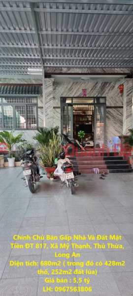 Owner Urgently Sells House And Land Fronting DT 817, My Thanh Commune, Thu Thua, Long An Sales Listings