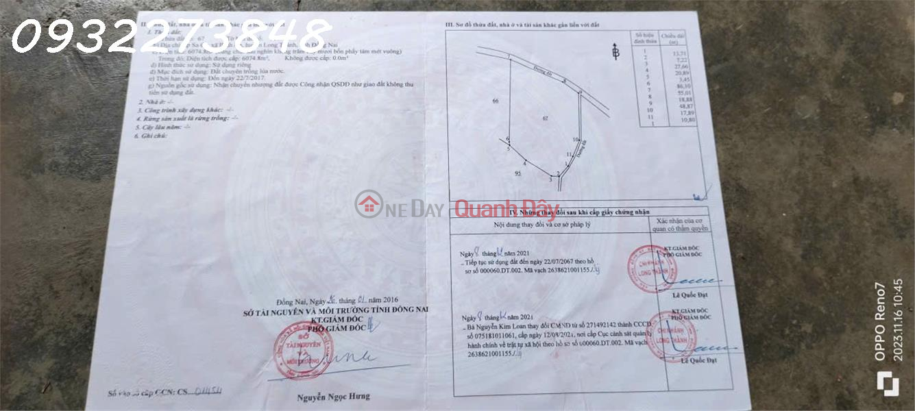 đ 6,5 tỷ | Chính chủ cần bán đất tại ấp Sa Cá, xã Bình An, Long Thành, Đồng Nai