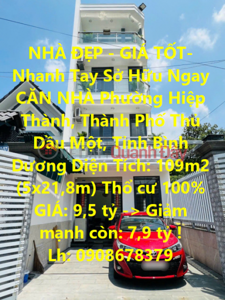 NHÀ ĐẸP - GIÁ TỐT- Nhanh Tay Sở Hữu Ngay CĂN NHÀ GÓC HIỆP THÀNH Niêm yết bán