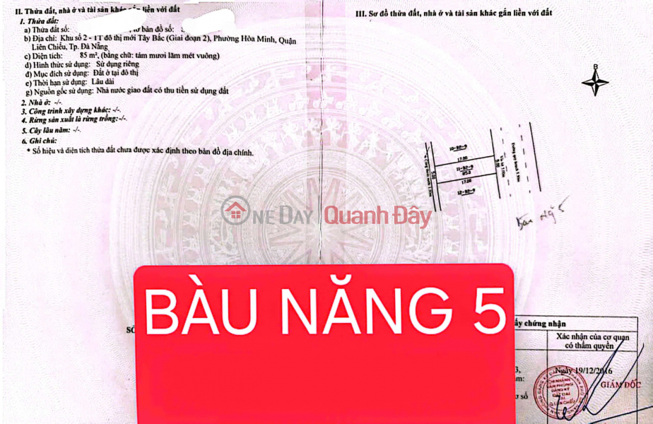 LAND FOR SALE IN BAU NANG 5 – NEAR THE BEACH – RIGHT NEXT TO LY THAI TONG ROAD Sales Listings