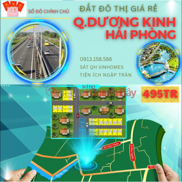 The owner sells the cheapest land lot in Hai Phong near Vinhomes Duong Kinh - in Hoa Nghia ward, Hai Phong. Price 495 million\\/lot. Sales Listings