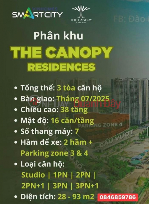 NHẬN BOOKING TOÀ TC3 - THE CANOPY HARMONY-Hỗ Trợ Vay 70% -0846859786 _0