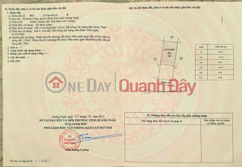 Vườn biển châu tân quảng ngãi, 200mv c0s 122m thổ cư giá 1 tỷ 279 triệu tlcc _0