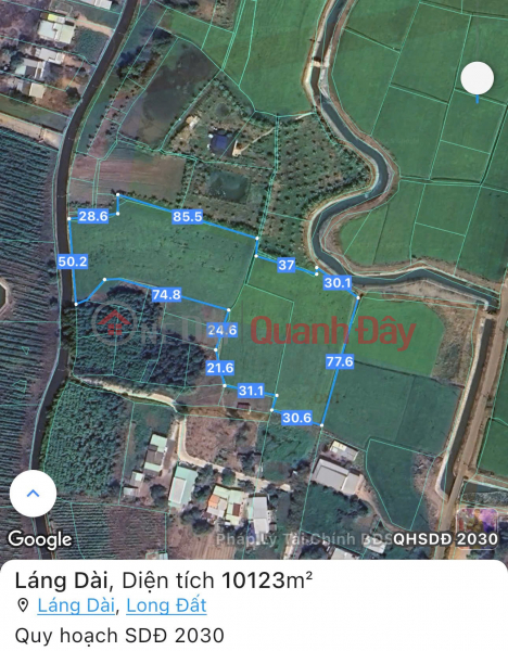 đ 9 Billion OWNER - LARGE LAND FOR SALE NEAR THE SEA, INDUSTRIAL PARK Lang Dai Commune, Long Dat District, Ba Ria - Vung Tau.