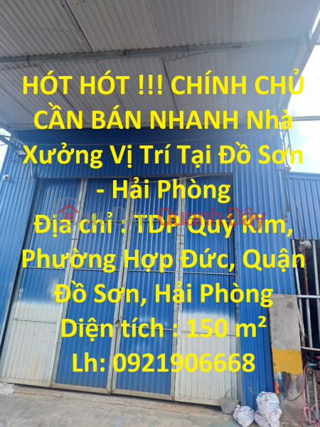 HOT!!! GENERAL FOR SALE FAST Factory Location In Do Son - Hai Phong Sales Listings
