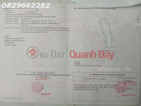 Bán nhà mặt tiền Lưu Văn Lang Sa Đéc. Sổ Hồng, 1.8 tỷ. 3PN, hướng Nam. _0