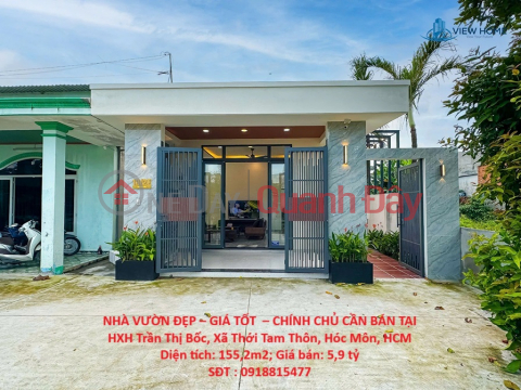 NHÀ VƯỜN ĐẸP – GIÁ TỐT – CHÍNH CHỦ CẦN BÁN TẠI HXH Trần Thị Bốc, Xã Thới Tam Thôn, Hóc Môn, HCM _0