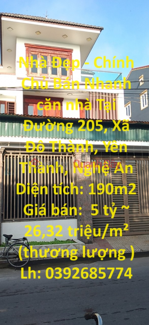 Beautiful House - Owner Sells House Quickly At Street 205, Do Thanh Commune, Yen Thanh, Nghe An _0