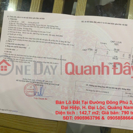 HOT ! HOT ! HOT ! OWNER NEEDS TO SELL A Plot Of Land At Dong Phu 3 Street, Dai Hiep Commune, Dai Loc District, Quang Nam. _0