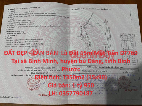 ĐẤT ĐẸP - CẦN BÁN Lô Đất 15m Mặt Tiền DT760 Tại xã Bình Minh, huyện bù Đăng, tỉnh Bình Phước _0