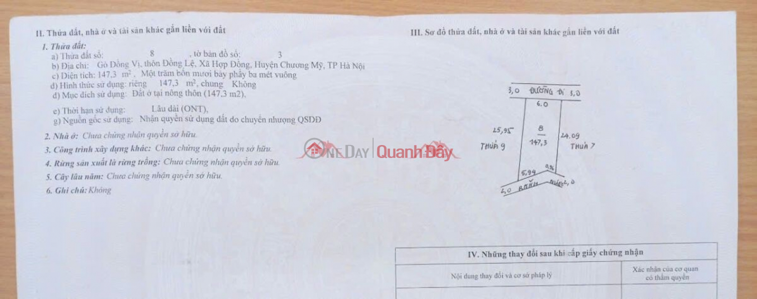 đ 10 triệu, HÀNG FO CHÍNH CHỦ BÁN LÔ ĐẤT 147,3M TẠI HỢP ĐỒNG-CHƯƠNG MỸ-HÀ NỘI