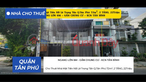 House for Rent on Le Trong Tan Street, Tan Phu District, 72m², 2 Floors, 22 Million VND _0