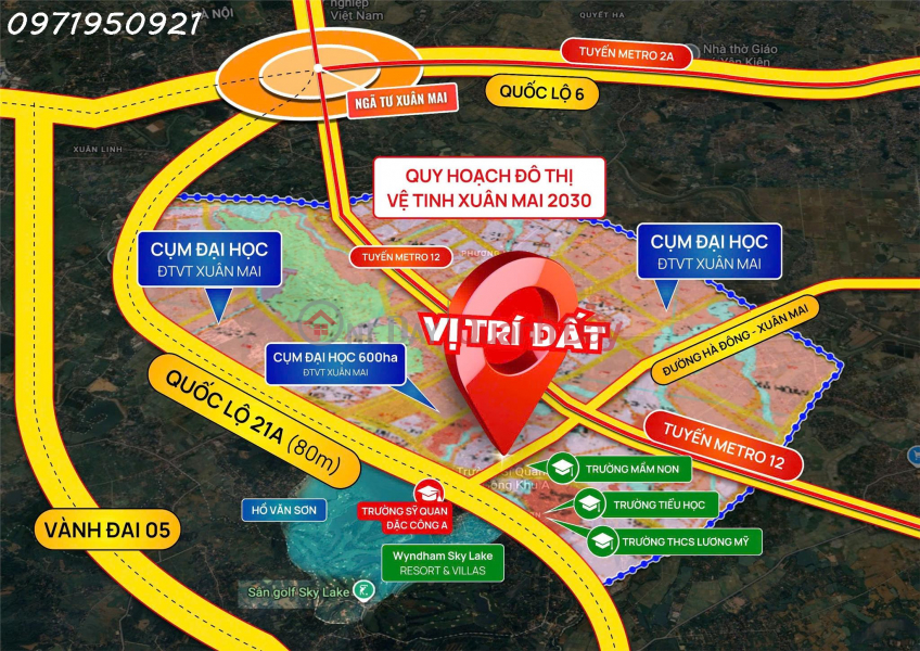 đ 1.3 Billion, FOR SALE: PRIME LAND IN XUAN MAI_HOA LAC, HANOI'S SECOND HILL (SUPER PROJECT OF 600 HECTARES OF LAND FOR UNIVERSITY EDUCATION)