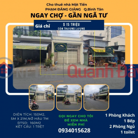 Cho thuê nhà mặt tiền Phạm Đăng Giảng 150m2, 15 triệu - NGAY CHỢ _0